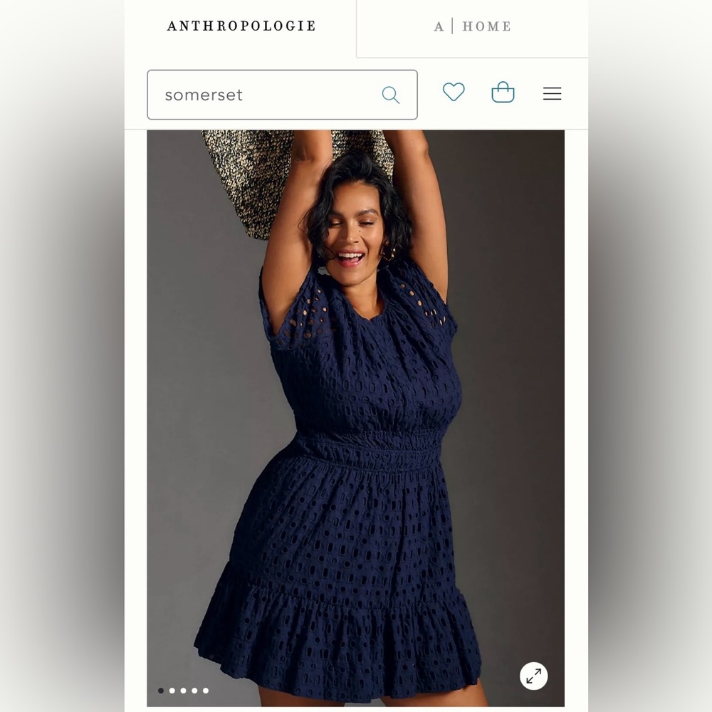 Anthropologie Navy Mini Dress